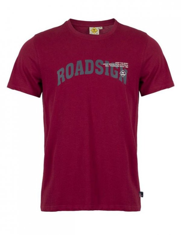 MĘSKI T-SHIRT ROADSIGN, BORDOWY 19-007579-2, 19-007579-4, 19-007579-1, 19-007579-3, 19-007579-5