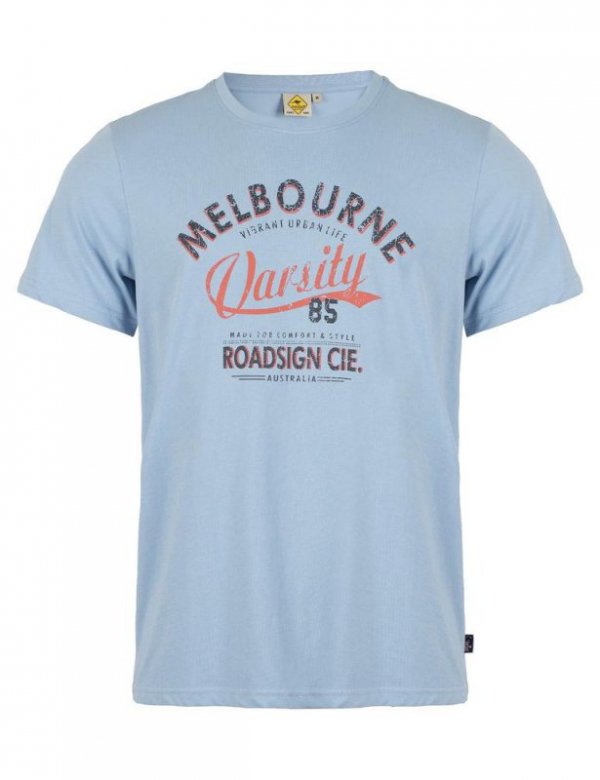 ROADSIGN THEME 2 MĘSKI T-SHIRT MELBOURNE, NIEBIESKI 19-007580-3, 19-007580-1, 19-007580-2, 19-007580-4, 19-007580-5