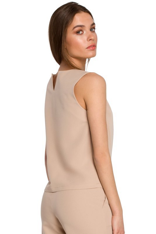 Stylove S257 Bluzka bez rękawów - beżowa