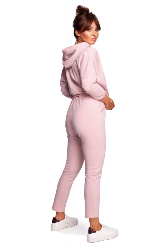 BeWear B240 Spodnie z ozdobnymi zamkami - pudrowe