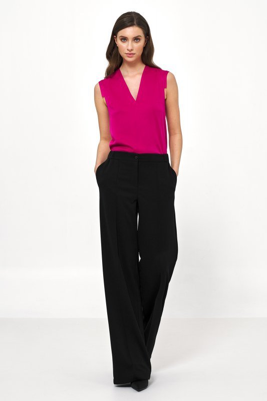 Nife Czarne spodnie loose cut - SD77