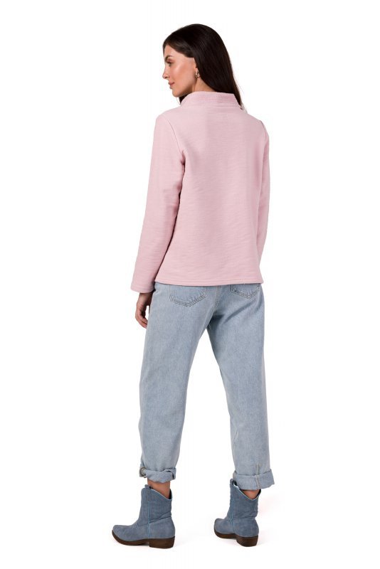 BeWear B268 Bluza z wysokim kołnierzem - pudrowa