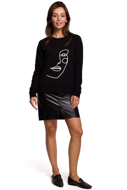 BeWear B167 Bluza z nadrukiem - czarna