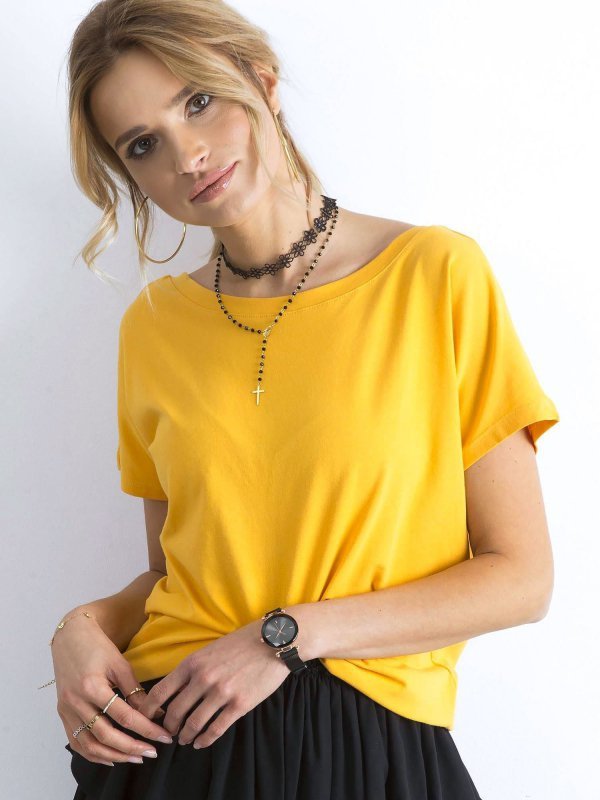 T-shirt-RV-TS-4662.86-ciemny żółty rozmiar - S