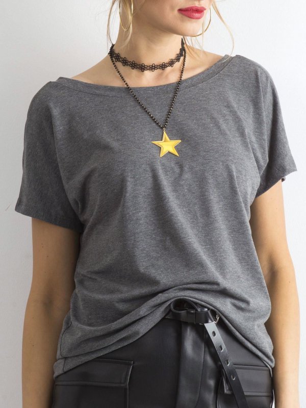 T-shirt-RV-TS-4662.37P-ciemny szary rozmiar - XS