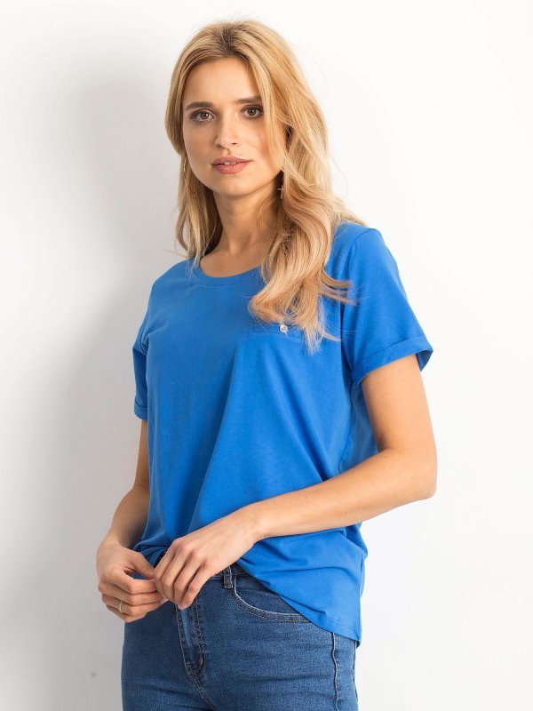 T-shirt-RV-TS-4838.60P-ciemny niebieski rozmiar - S