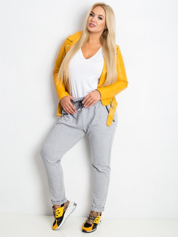 Spodnie dresowe-RV-DR-4765.52-szary rozmiar - 4XL