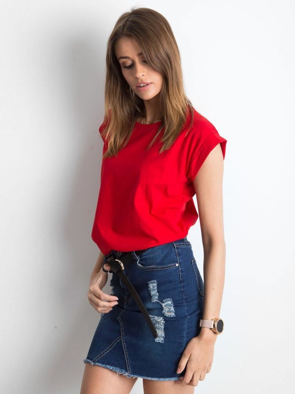 T-shirt-RV-TS-4833.01P-czerwony rozmiar - XS