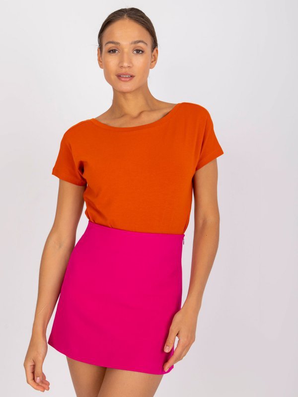 T-shirt-RV-TS-4662.39P-ciemny pomarańczowy rozmiar - XS