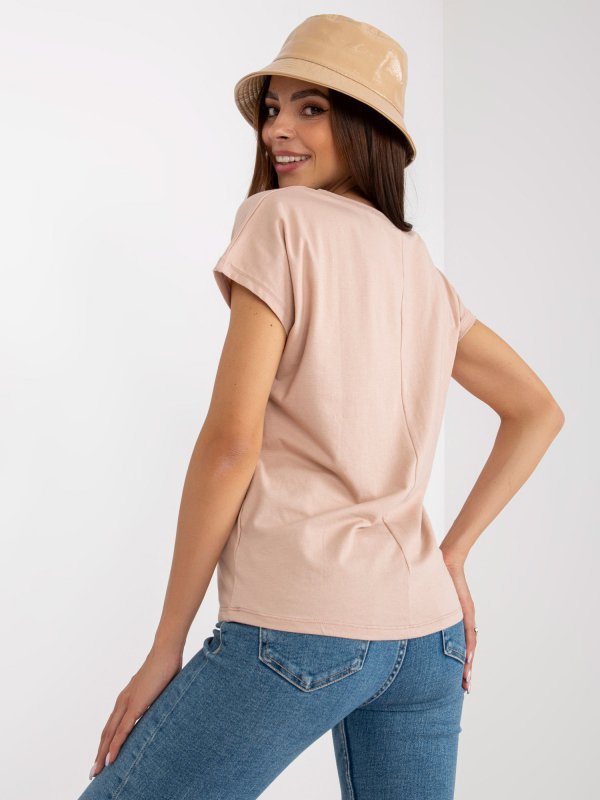 T-shirt-B-014.43-beżowy rozmiar - L