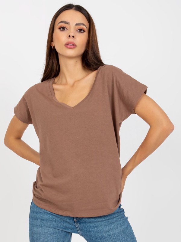 T-shirt-B-014.59-brązowy rozmiar - S