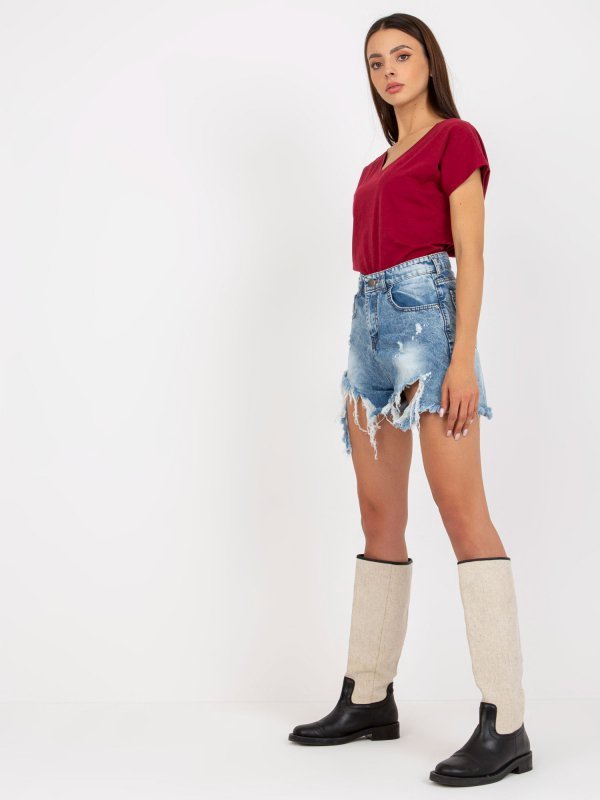 T-shirt-B-014.04X-bordowy rozmiar - L