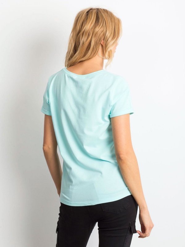 T-shirt-RV-TS-4838.56P-mietowy rozmiar - XS