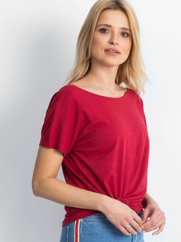 T-shirt-RV-TS-4662.04X-bordowy rozmiar - M