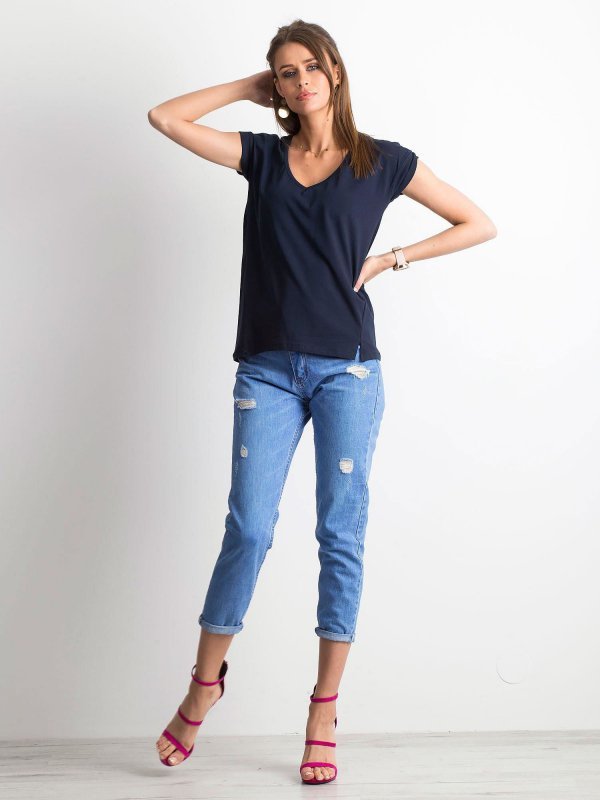 T-shirt-RV-TS-4839.10P-granatowy rozmiar - S