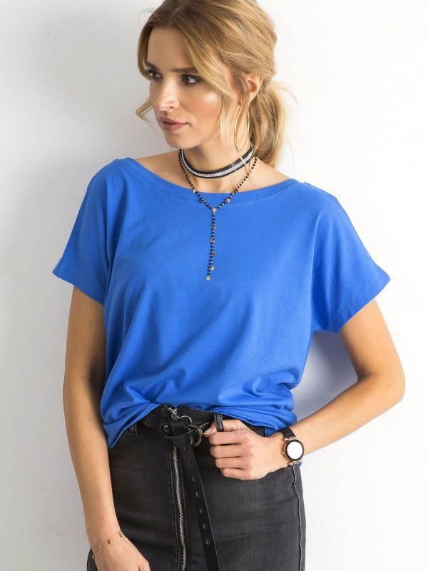 T-shirt-RV-TS-4662.35P-ciemny niebieski rozmiar - XS
