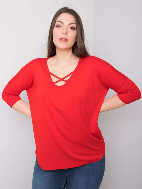 Bluzka-RV-BZ-6329.43P-czerwony rozmiar - 3XL