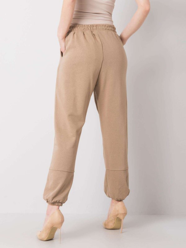 Spodnie dresowe-EM-DR-ES-21-524.16-ciemny bezowy rozmiar - L