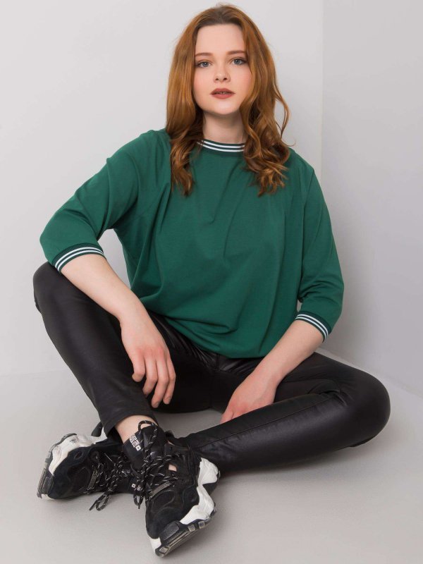 Bluzka-RV-BZ-6640.86-ciemny zielony rozmiar - 2XL