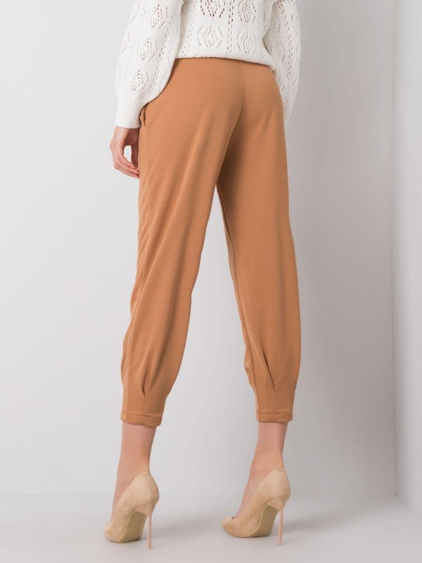 Spodnie dresowe-217-DR-25676.78P-camelowy rozmiar - S