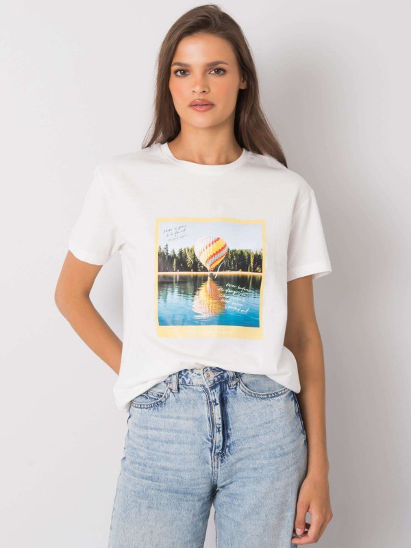 T-shirt-PM-TS-SS21CA82.16-ecru rozmiar - M