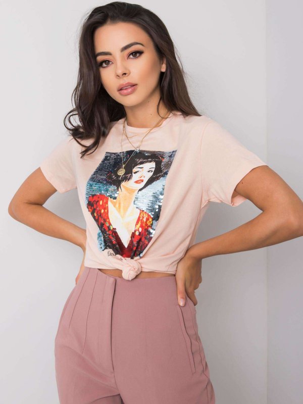 T-shirt-PM-TS-SS21TX04.31-łososiowy rozmiar - L