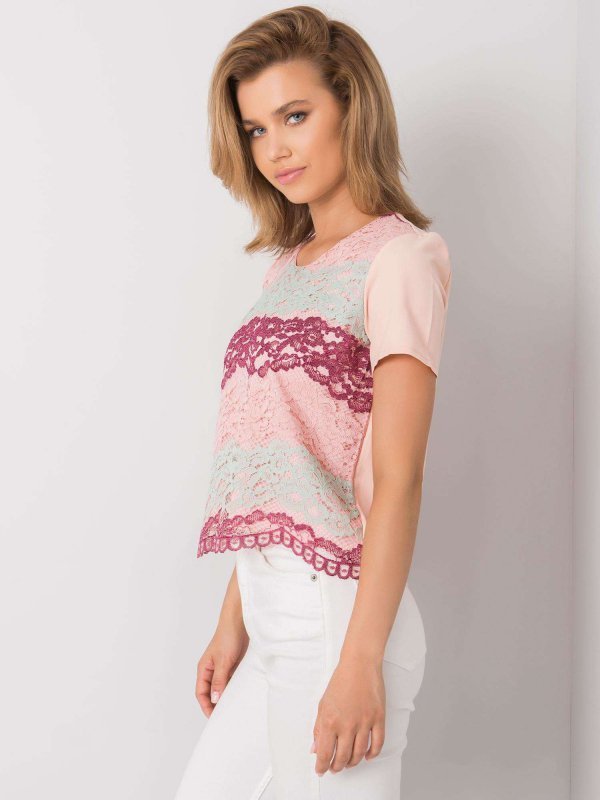 Bluzka-LK-BZ-506276.07P-brzoskwiniowy rozmiar - 40