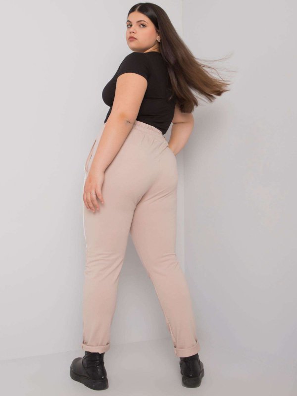 Spodnie dresowe-RV-DR-6876.82P-beżowy rozmiar - 3XL