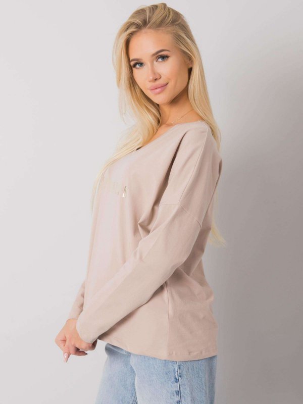 Bluzka-RV-BZ-7210.64P-beżowy rozmiar - L/XL