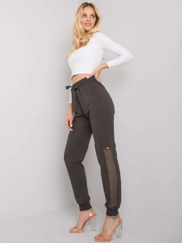 Spodnie dresowe-RV-DR-6896.48P-ciemny khaki rozmiar - XL