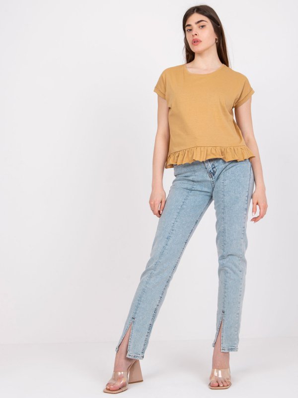 T-shirt-TW-TS-1053.21X-camelowy rozmiar - S