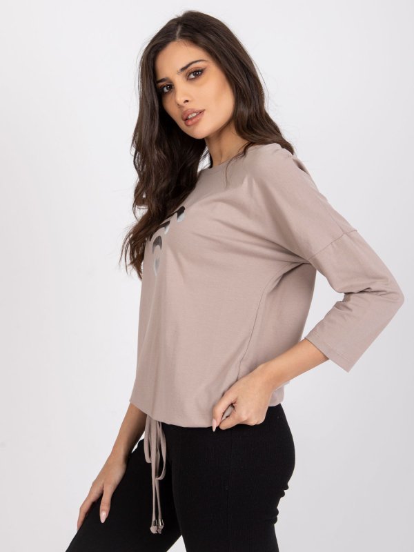 Bluzka-RV-BZ-7547.12P-ciemny bezowy rozmiar - L/XL