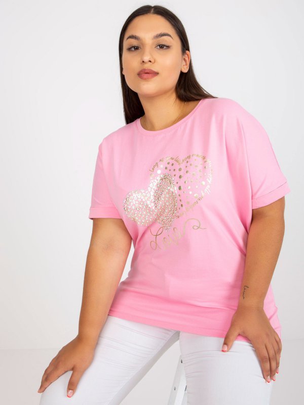 T-shirt-RV-TS-7660.88P-różowy rozmiar - ONE SIZE