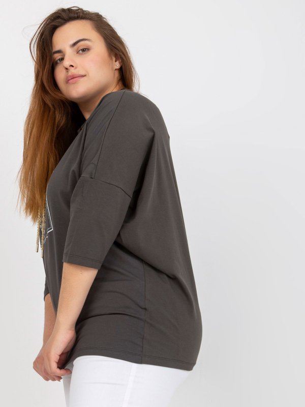 Bluzka-RV-BZ-7485.13P-ciemny khaki rozmiar - ONE SIZE