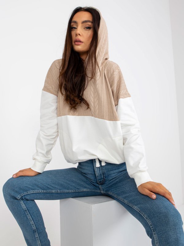 Bluza-RV-BL-8171.30-biało-beżowy rozmiar - S/M