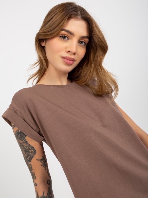 T-shirt-RV-TS-4833.36X-brązowy rozmiar - M