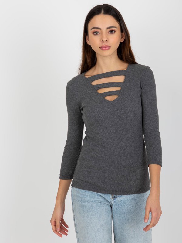 Bluzka-EM-BZ-HS-21-520.49P-ciemny szary rozmiar - S/M