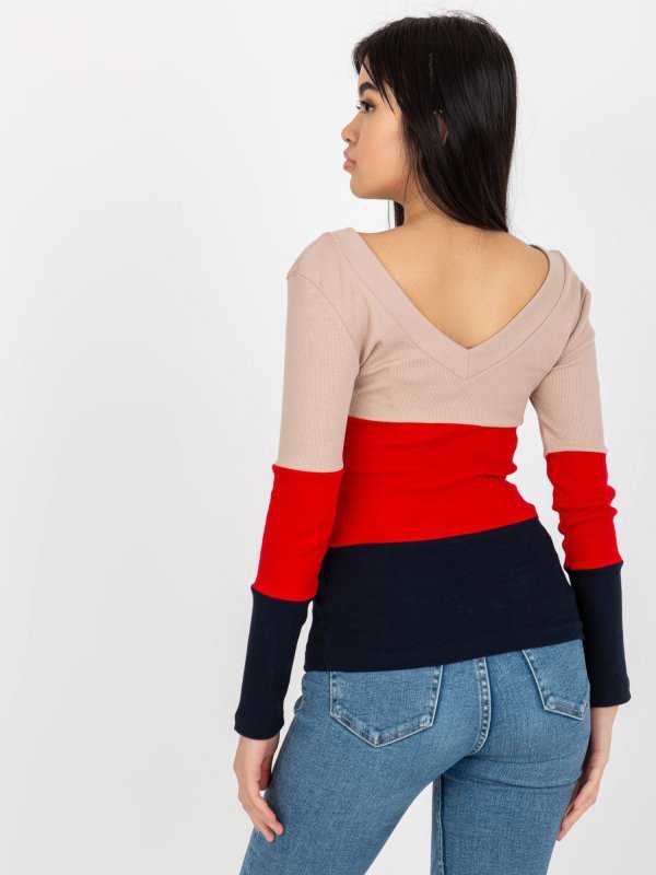 Bluzka-RV-BZ-8429.41P-granatowo-czerwony rozmiar - L/XL