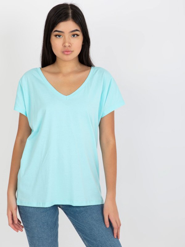 T-shirt-RV-TS-4832.85-mietowy rozmiar - M