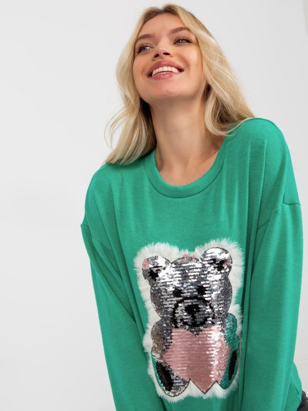 Bluzka-LK-BZ-509067-1.27-turkusowy rozmiar - ONE SIZE