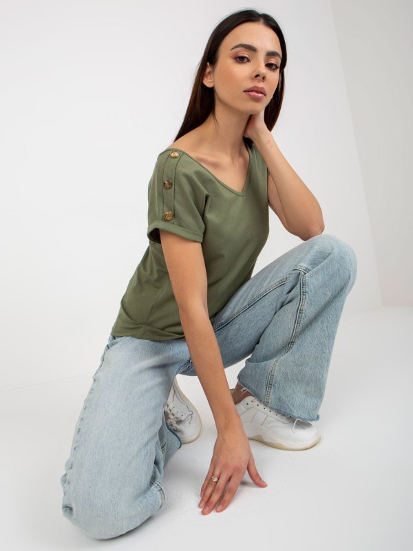 Bluzka-TW-BZ-BL-1006.56-khaki rozmiar - M