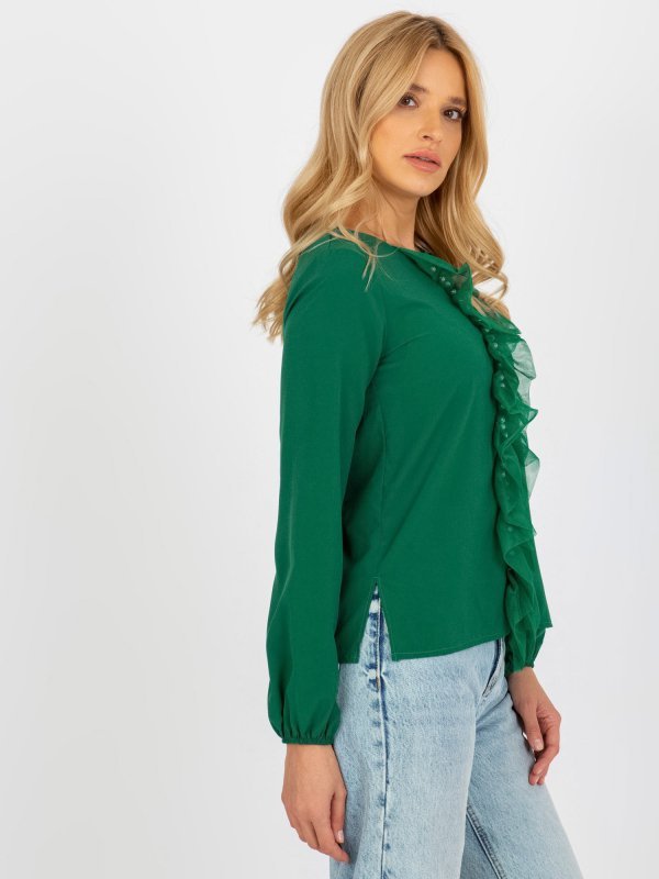 Bluzka-LK-BZ-506673.36-ciemny zielony rozmiar - 40