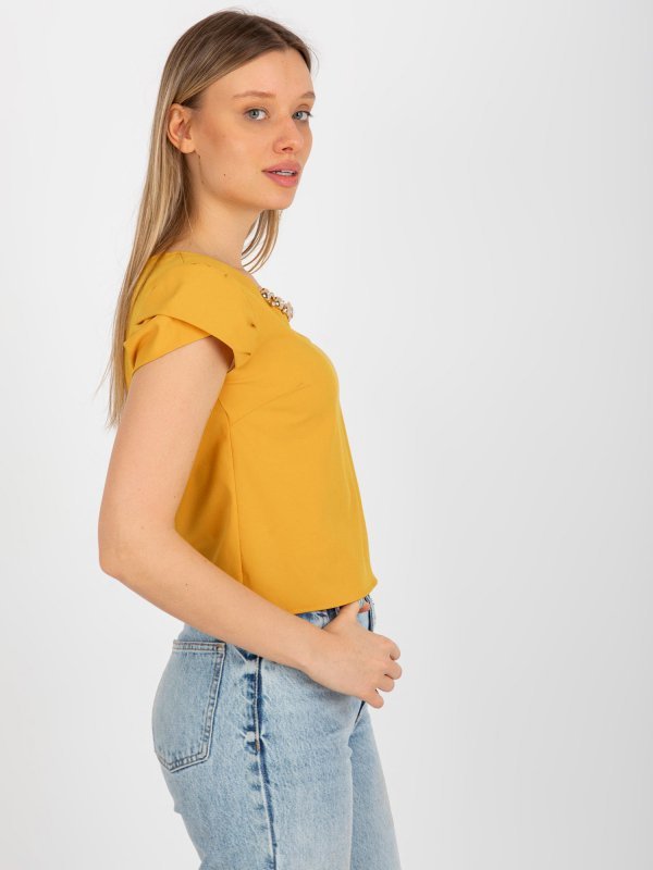 Bluzka-LK-BZ-505783-1.42P-ciemny żółty rozmiar - 36