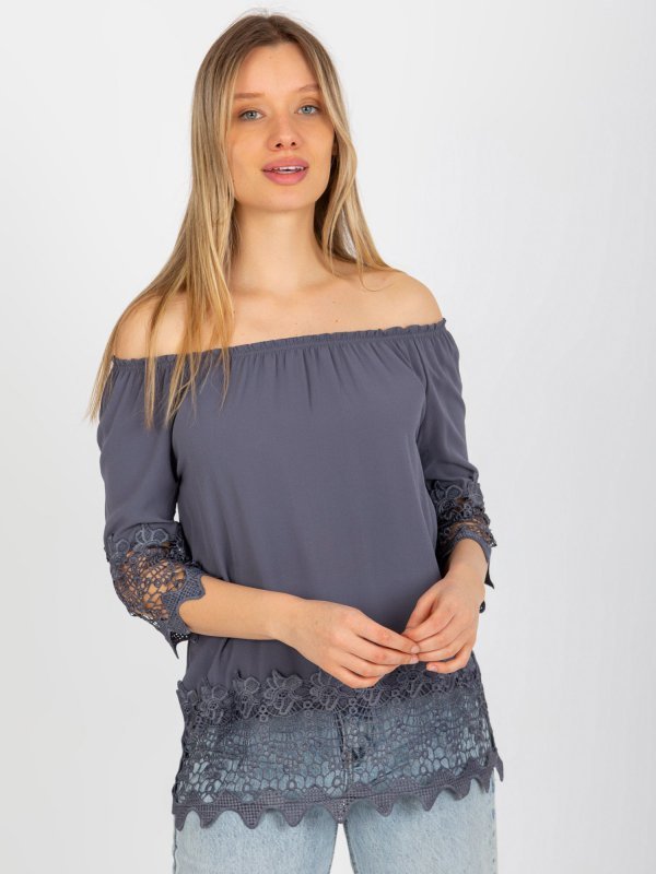 Bluzka-LK-BZ-506188.32X-grafitowy rozmiar - 42