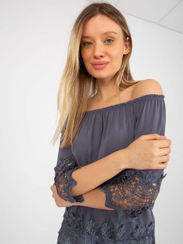 Bluzka-LK-BZ-506188.32X-grafitowy rozmiar - 40
