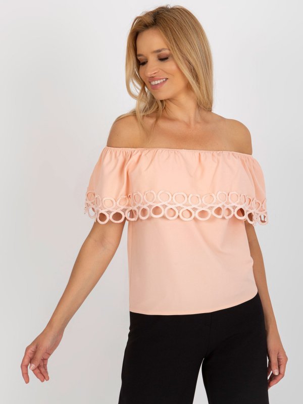 Bluzka-LK-BZ-506350.28P-brzoskwiniowy rozmiar - 40