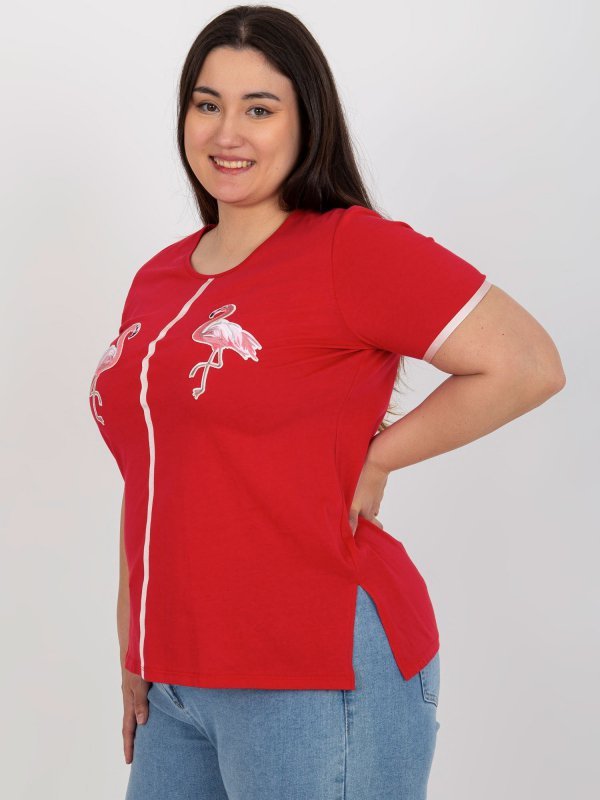 T-shirt-LK-TS-506819.74P-czerwony rozmiar - 48