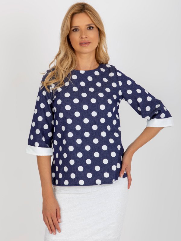 Bluzka-LK-BZ-506755.56P-ciemny niebieski rozmiar - 36