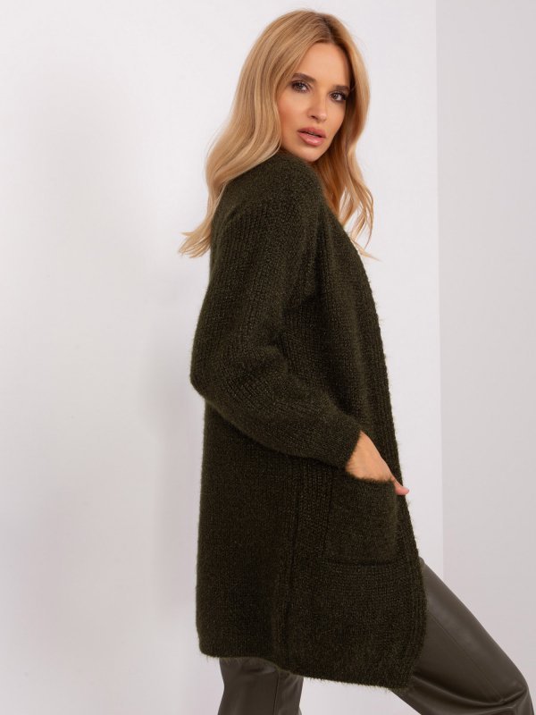 Kardigan-DHJ-SW-1009.09P-ciemny khaki rozmiar - ONE SIZE