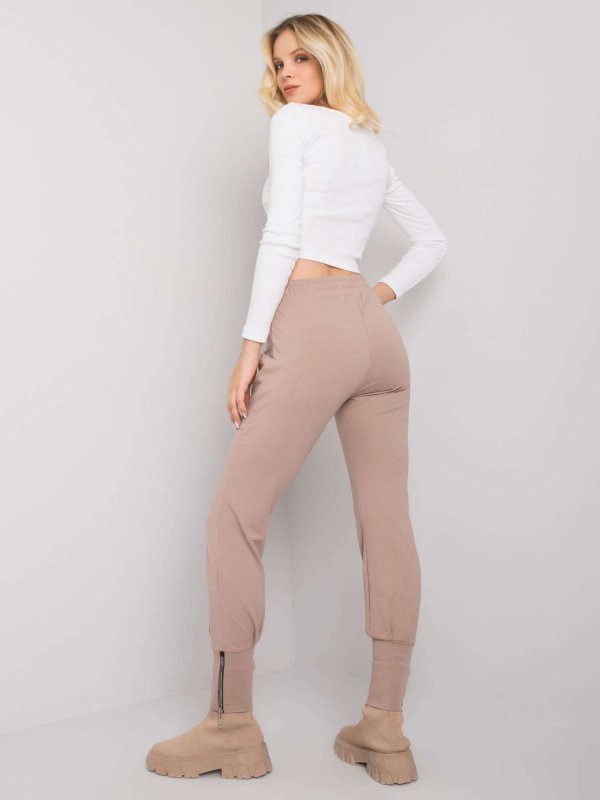 Spodnie dresowe-RV-DR-7341.30P-ciemny bezowy rozmiar - M